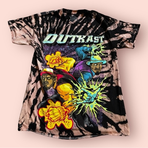 Outkast size small bleach tie dye graphic‎ band tee - Picture 1 of 3